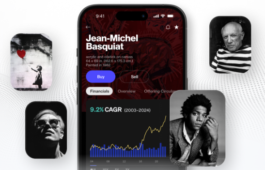 Masterworks app showing Jean-Michel Basquiat artwork